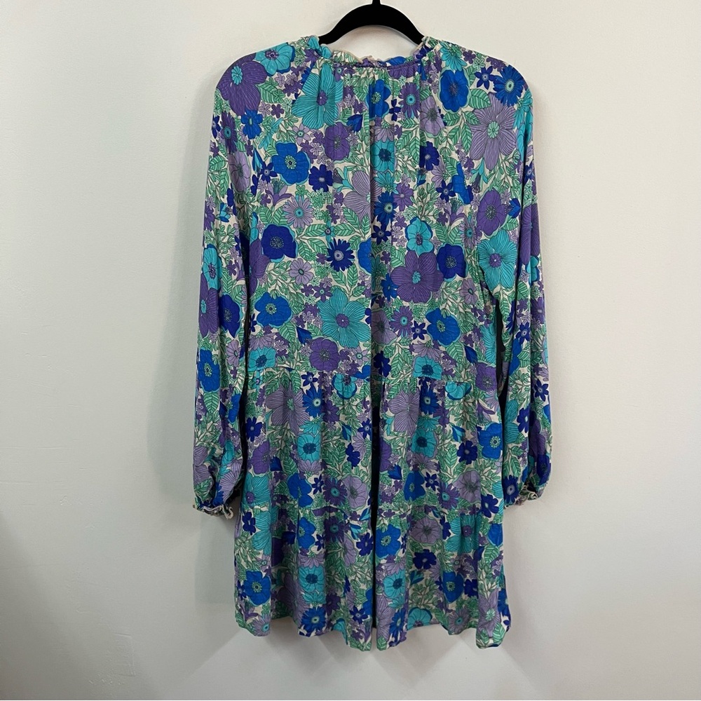 Show Me Your MuMu Blue Floral Long Sleeve Dress - Picture 11 of 15